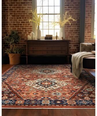 Style Haven Leander Double Medallion Fringed Wool Blend Area Rug
