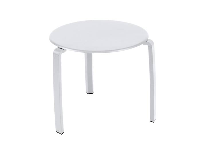 Beistelltisch, Aluminium, Weiß, Ø 48 cm, Wetterbeständig, Modern, Fermob