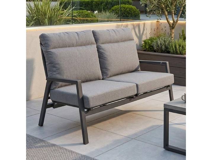 LC Garden Sondrino Diningsofa verstellbar Aluminium/Polyester Dunkelgrau Hellgrau