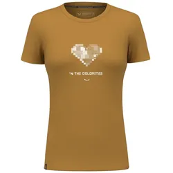 Salewa Pure Heart Dry Damen T-Shirt Kurzarm Golden Brown Gr. 44/38