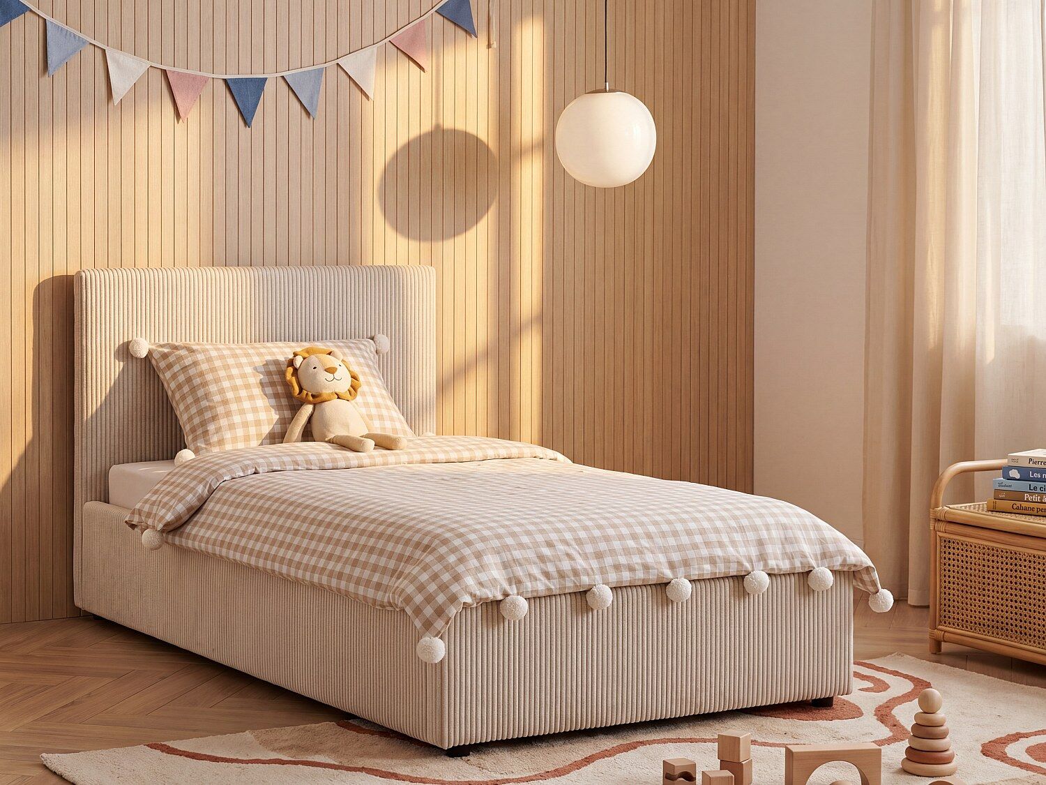 Unique Canapé abatible 90 x 190 cm - Pana - Crema - VALME