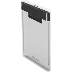 Savio 2.5 Externes HDD/SSD-Gehäuse USB 3.0 transparent AK-66 (2.5"), Festplattengehäuse, Transparent