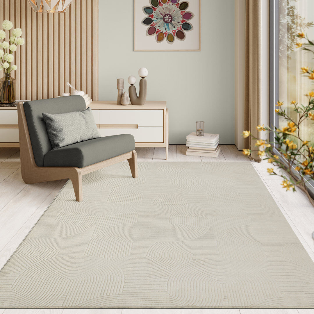 Bay Isle Home Aleandro Area Rug Beige Runner 80 x 300 cm