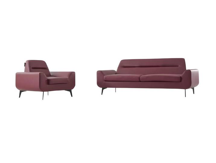 JVmoebel Polstergarnitur Rote Ledercouch Garnitur von JVMoebel mit modernem Design, (Set, 2-tlg), Made in Europa
