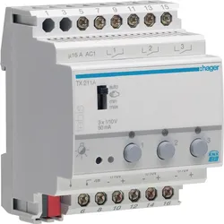 Hager TX211A Schalt-/Dimmaktor 3-fach KNX, 1-10V