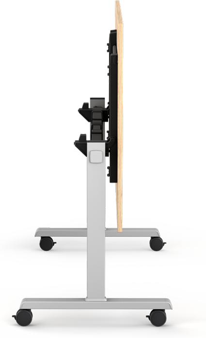 B2B Partner Mobiler Schreibtisch MATCH, 160x80 cm, graues Metallgestell, weiß
