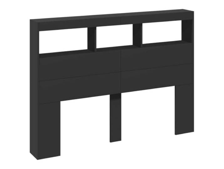 vidaXL LED-Kopfteil mit Ablagen Schwarz 140x17x102 cm