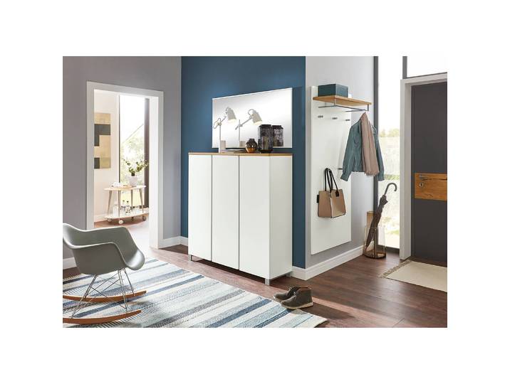 Miroir II 123cm Blanc Cadre : hêtre massif verni 123cm