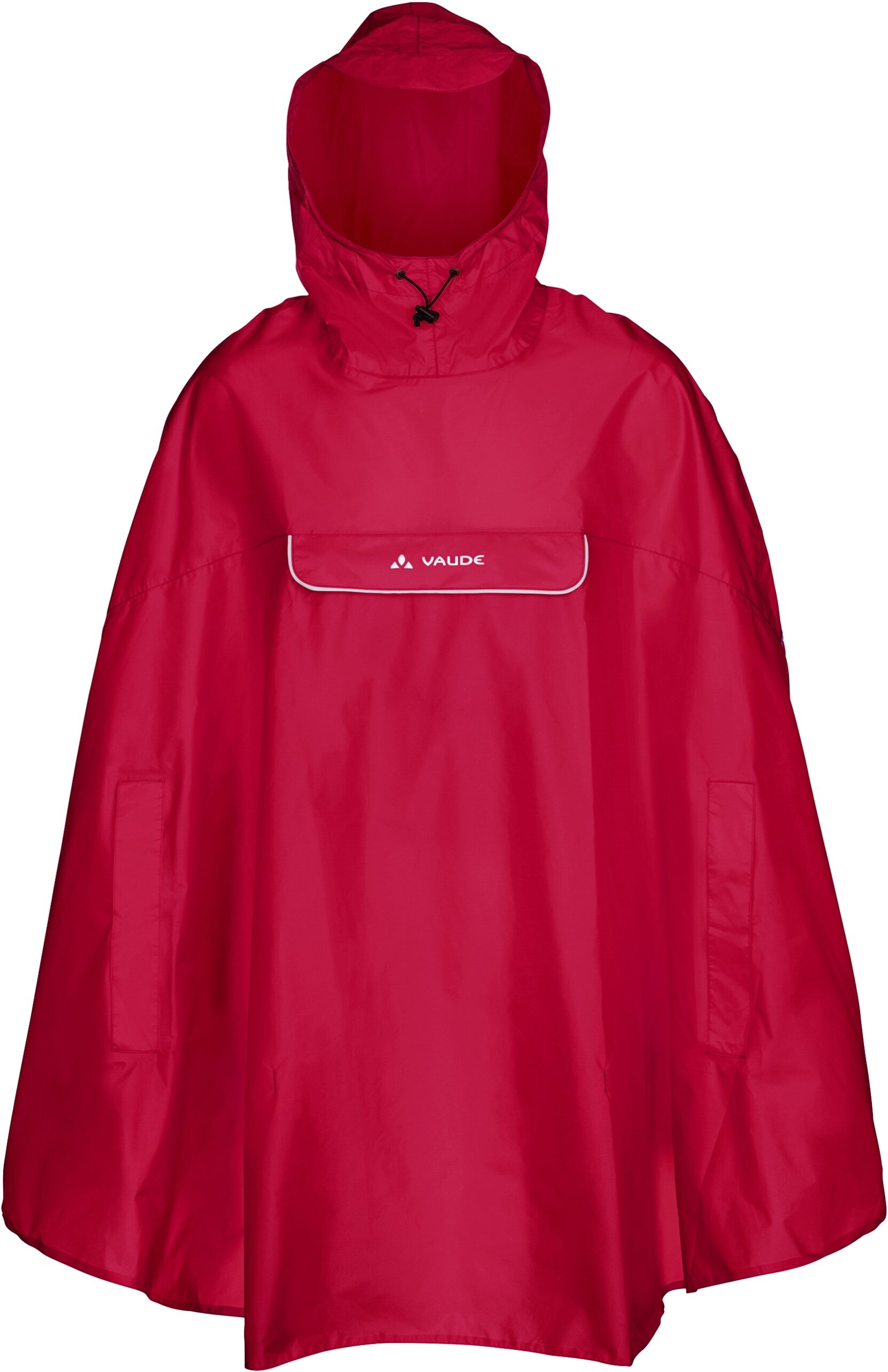 Regenponcho VAUDE "VALDIPINO PONCHO", Gr. L, rot (rot uni), Obermaterial: 100% Polyester, Jacken Regenponcho, wasserdicht, wasserabweisend, leichtes Material, windabweisend rot uni L