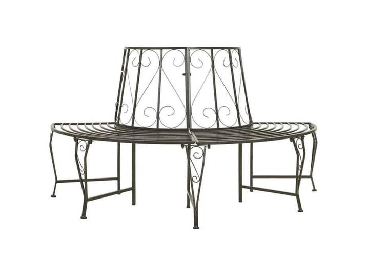 Gris Magnifique Banc d'arbre de jardin - 2 PLACES - Demi-rond 160cm Acier 160x80x89cm - Banc Park CL9298819