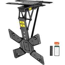 EasyLife - TV Deckenhalter Smart Home elektrisch drehbar und schwenkbar, 23 bis 65 Zoll, VESA bis 400x400 (schwarz)