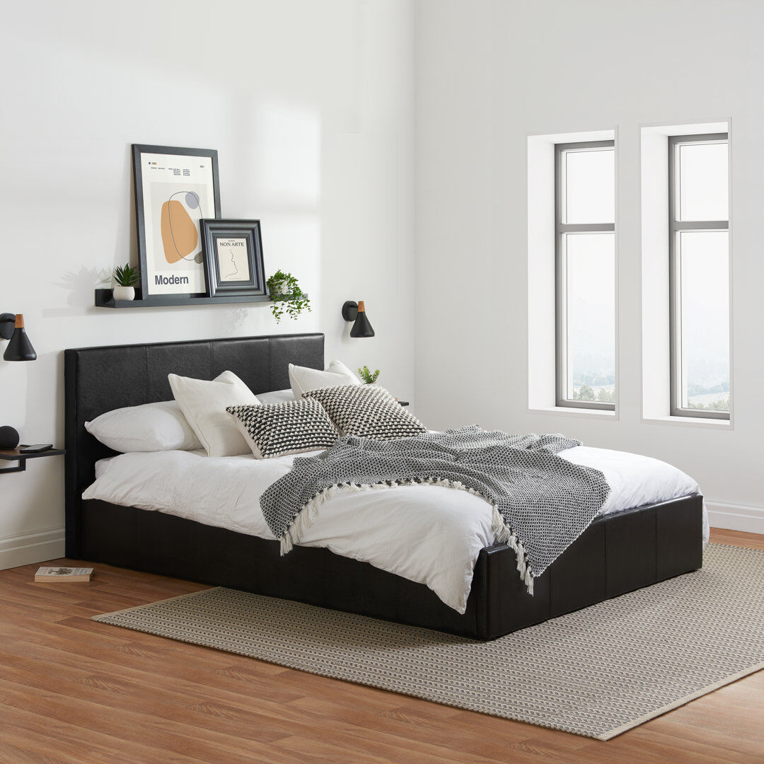 ClassicLiving Beckey Upholstered Ottoman Bed Black Kingsize (5')