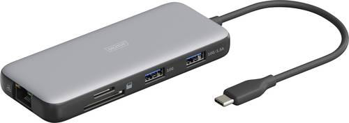 Digitus USB-C Dockingstation DA-70914 inkl. Ladefunktion, integrierter Kartenleser, USB-C Power Delivery