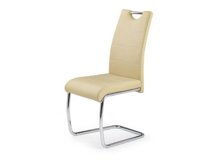 Chaise Design Simili Cuir Et Acier Chromé Jakarta - Beige