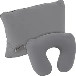 Poduszka turystyczna Trekmates Deluxe 2 in 1 Pillow - chrome, Reisekissen, Grau