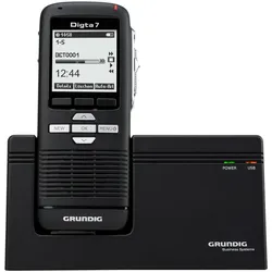 Grundig Digta 7 Stand-alone Kit (2 GB), Diktiergerät, Schwarz