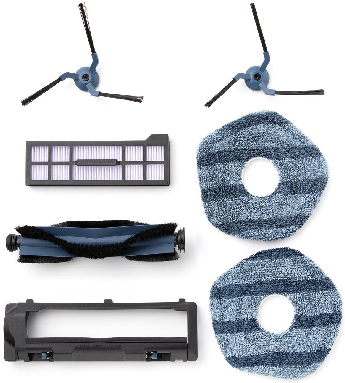 Replacement Parts Kit for eufy X10 Pro Omni Robot Vacuum, Roller Brush with Bristles and Rubber, Brush Guard, 2 Side Brushes, Washable Filter, and 2 Mop Cloths