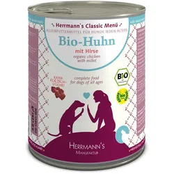 Herrmann's Classic 6x800g Dose Hundenassfutter Bio Huhn mit Hirse