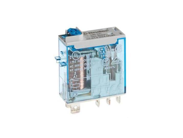 Finder 466182300040 Relais embrochable 1RT 16 A 230 VAC Bouton test/Indicateur mécanique cosse faston AgNi en lot de 10 unités