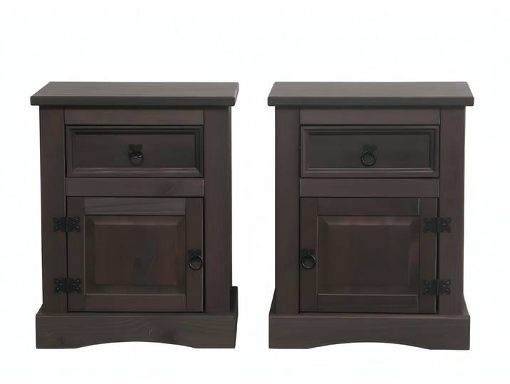 ebuy24 Nachttisch New Mexico Nachttisch 2er Set mit 1 Schublade und