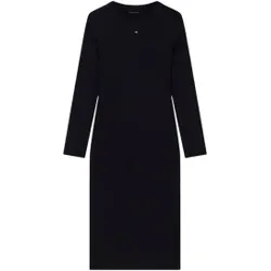 A|X Armani Exchange für Damen. XW001834AF18852UC001 Schwarzes tailliertes Kleid (XS), Lässig, Polyester, Langarm