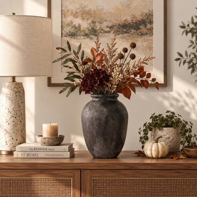 Sagebrook Home "Decorative Vase - Black Ceramic Textured Surface, 12"""
