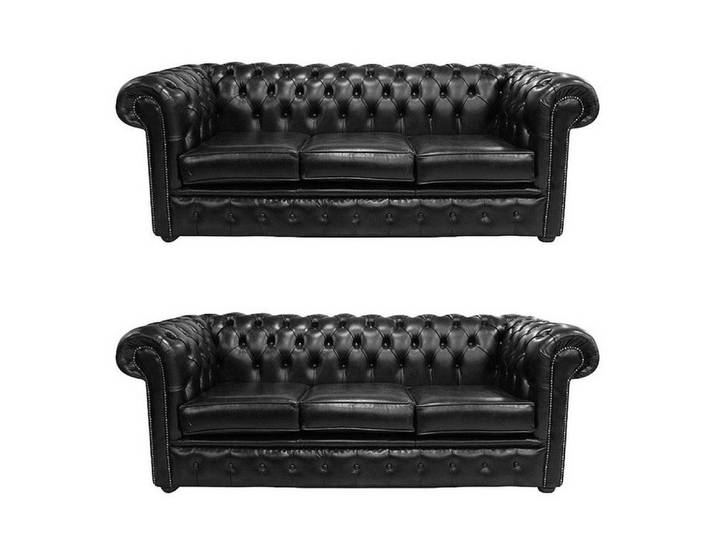 Xlmoebel Chesterfield-Sofa Elegantes Ledersofa im Chesterfield-Design für gemütliche Atmosphäre, Hergestellt in Europa