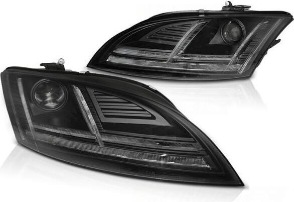 XENON LED Tagfahrlicht Scheinwerfer passend für Audi TT 8J 10-14 schwarz mit Kurvenlicht