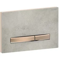 Geberit Sigma 50 Square Betätigungsplatte 115670JV2 Deckplatte Betonoptik, Platte/Taste rotgold, für 2-Mengen-Spülung