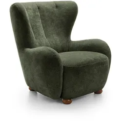 SESSEL MIST, Polstersessel Klassisch Loungesessel, Chenille-Stoff Grün