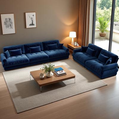 ZWYO HOSIMU 2-Piece Velvet Modular Sofa Set with Deep Seating, Throw Pillows & Flexible Combination for Living Room