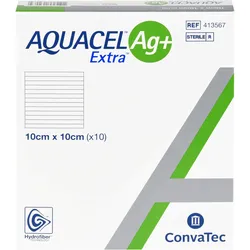 Aquacel Ag+ Extra 10x10 cm Kompressen 10 ST