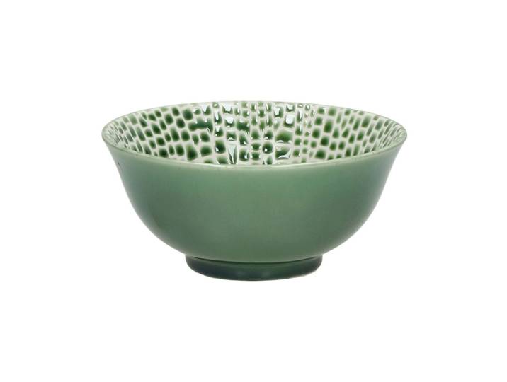 Bol à soupe en porcelaine vert, rond - Pomax, Lotus - Ø16 cm H7 c