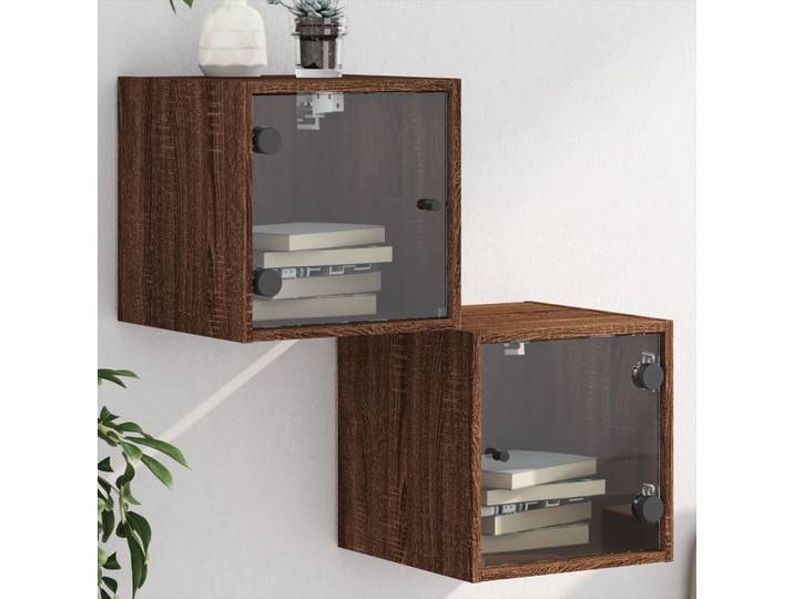 vidaXL Bedside Cabinet 2 stk. Brown Oak 13.8x14.6x13.8 in