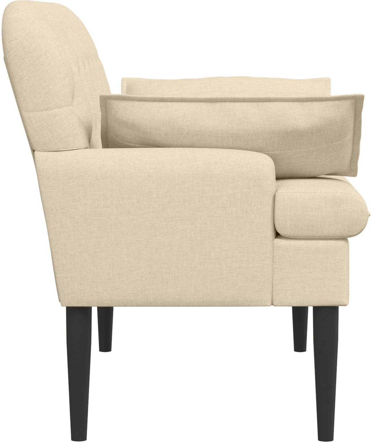 vidaXL Canapé love seat avec capitonnage en boutons Crème Tissu