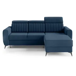 ECKSCHLAFSOFA Connor I verstellbare Kopfstützen, Dunkelblau