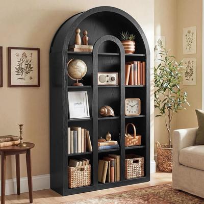 BLUEBELL "71"" Tall Arched Bookshelf, 5-Tier Narrow Freestanding Bookcase, Display Shelf for Living Room, Office"