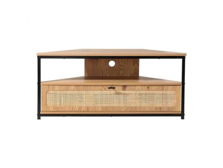 Calicosy - TV-Eckschrank, 1 Tür, mit Rattangeflecht, L 100 cm – Jaya