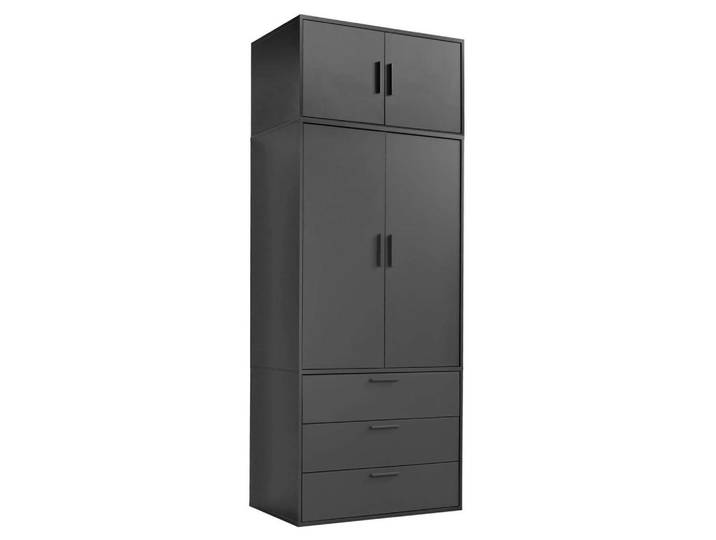 Mokebo Kleiderschrank Grid deckenhoch, Anthrazit, 1 Fächer, 90x234x58 cm, Schlafzimmer, Kleiderschränke, Drehtürenschränke