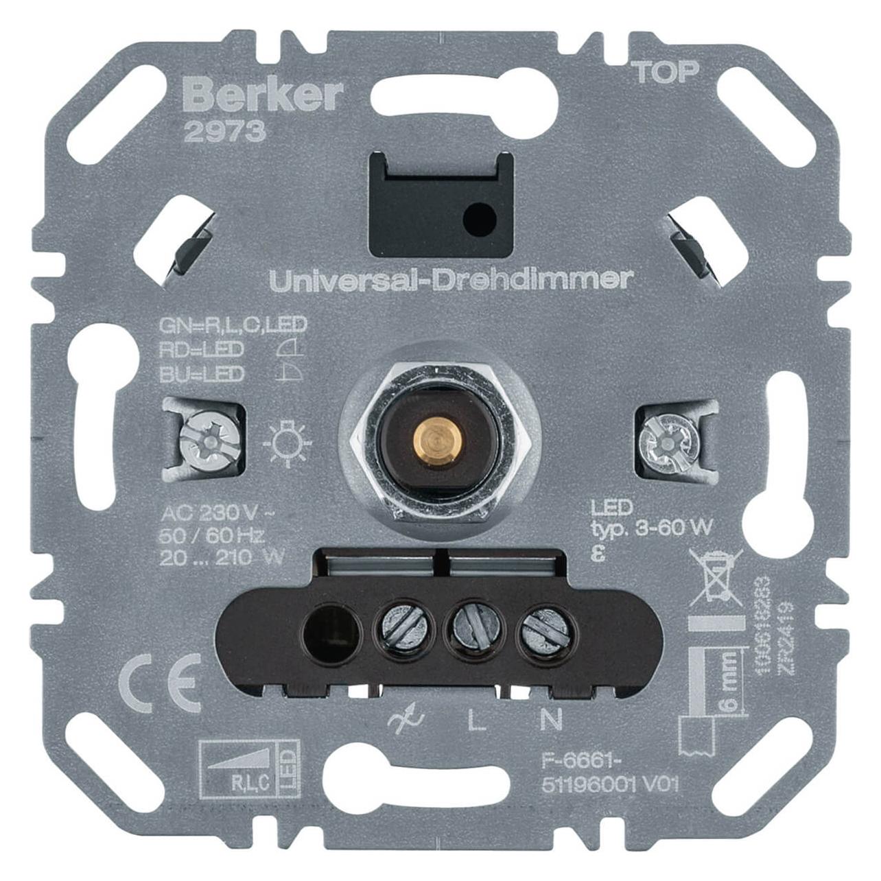 Berker Uni-Drehdimmer (R L C LED) 2973 Lichtst. (094045)