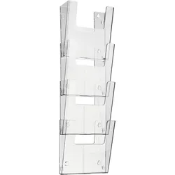 1 Set - Wandprospekthalter, Polystyrol, transparent PTXK Hochformat | A4, PS