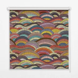 INNENROLLO - Fensterrollo - Rollo - 60x40 cm - Wellen und Halbkreise