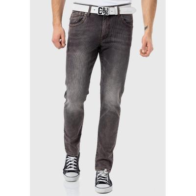 Cordhose CIPO & BAXX "Cordhosen", Herren, Gr. 33, Länge 32, braun, 98% Baumwolle, 2% Elasthan, unifarben, regular fit lang, Hosen Cordhose, mit trendigen Ziernähten