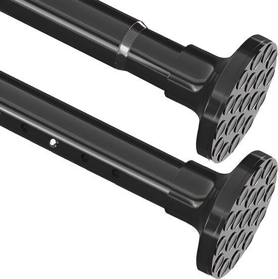 Famanu Telescopische gordijnstang, zwart, 300-355 cm