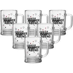 BIERKRUG Männer transparent 600 ml 6er Set
