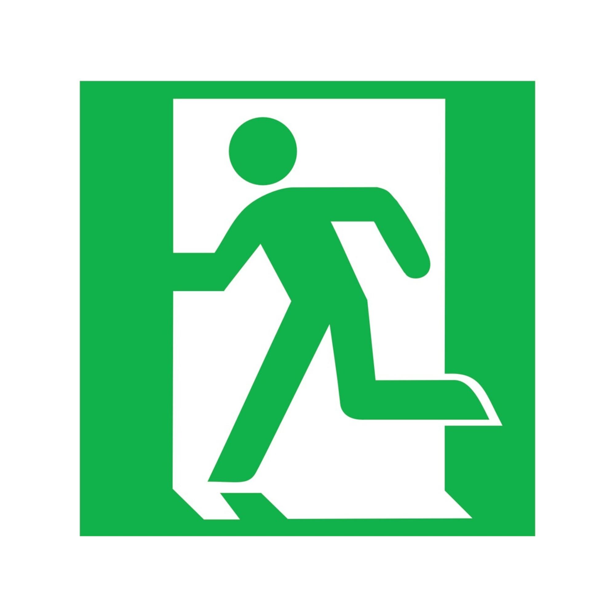 SafetyMarking Fluchtwegschild Folie B200xH200 mm Notausgang links langnachleuchtend ; wolk (38.0032)