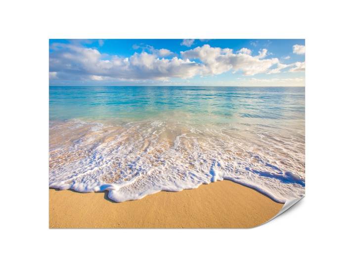 FOTOTAPETE für Wohnzimmer Türkisfarbenes Meer Wellen Goldener Strand 200x140