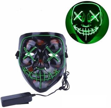 Playful Picks Spooky Light Up Anonymous Mask Green