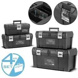 Stahlwerk, Werkzeugkoffer, Toolbox Set mit 4 leeren Werkzeugkisten Modul-System Sortimentsboxen