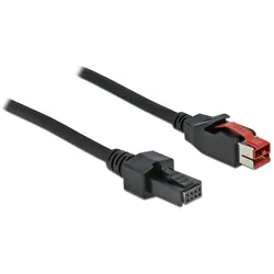 DeLOCK PoweredUSB Kabel Stecker 24 V zu 2 x 4 Pin Stecker 2 m für POS Drucker und Terminals